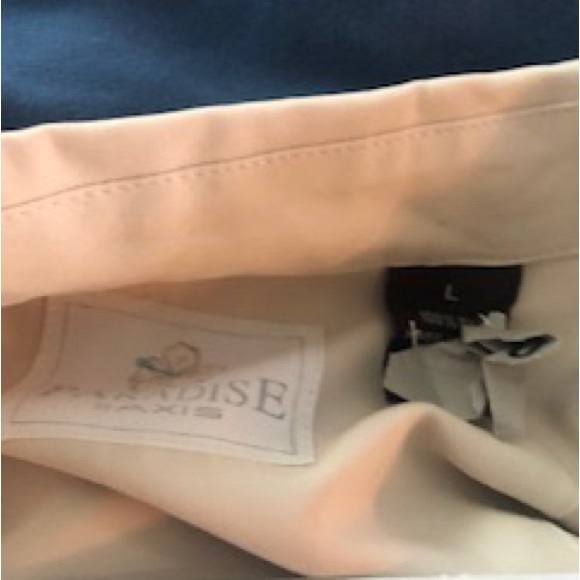 Paradise by axis men’s silk shirt, tan with beautiful design sz Large - Picture 2 of 5